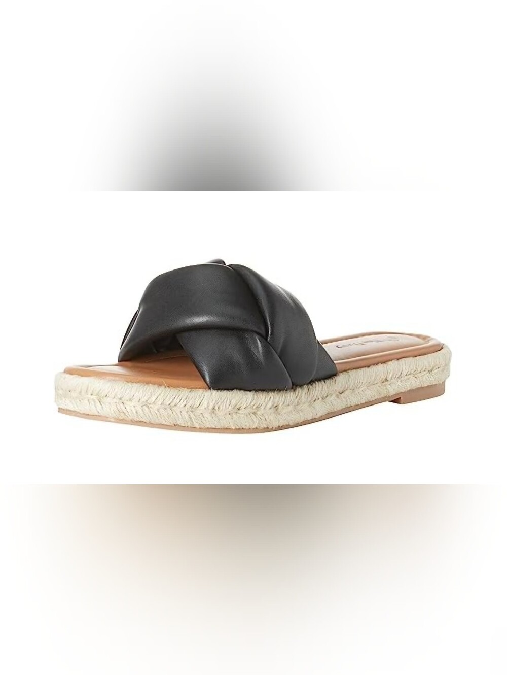 Black Braided Slide Espadrille Sandal - Women's Comfortable Slip-On